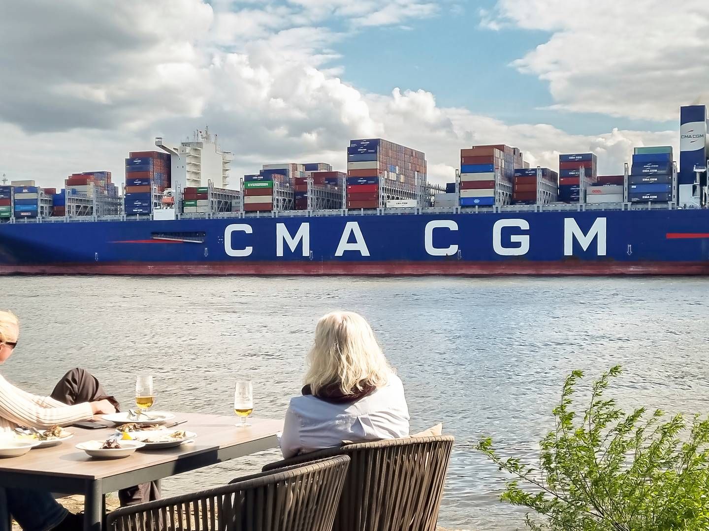 Et CMA CGM-skib i Hamborg. Arkivfoto. | Foto: Markus Scholz/AP/Ritzau Scanpix