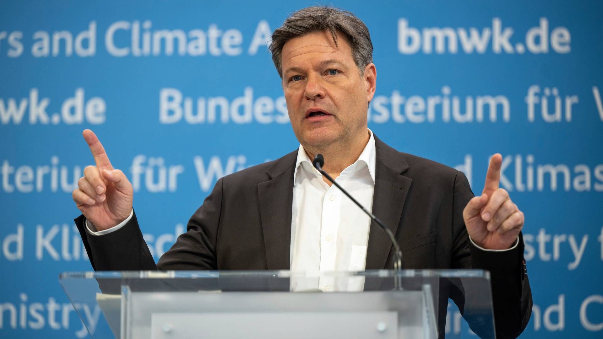 Robert Habeck, minister for klima og miljø i Tyskland, har stor tro på karbonfangst og -lagring. | Foto: Monika Skolimowska / AP / NTB