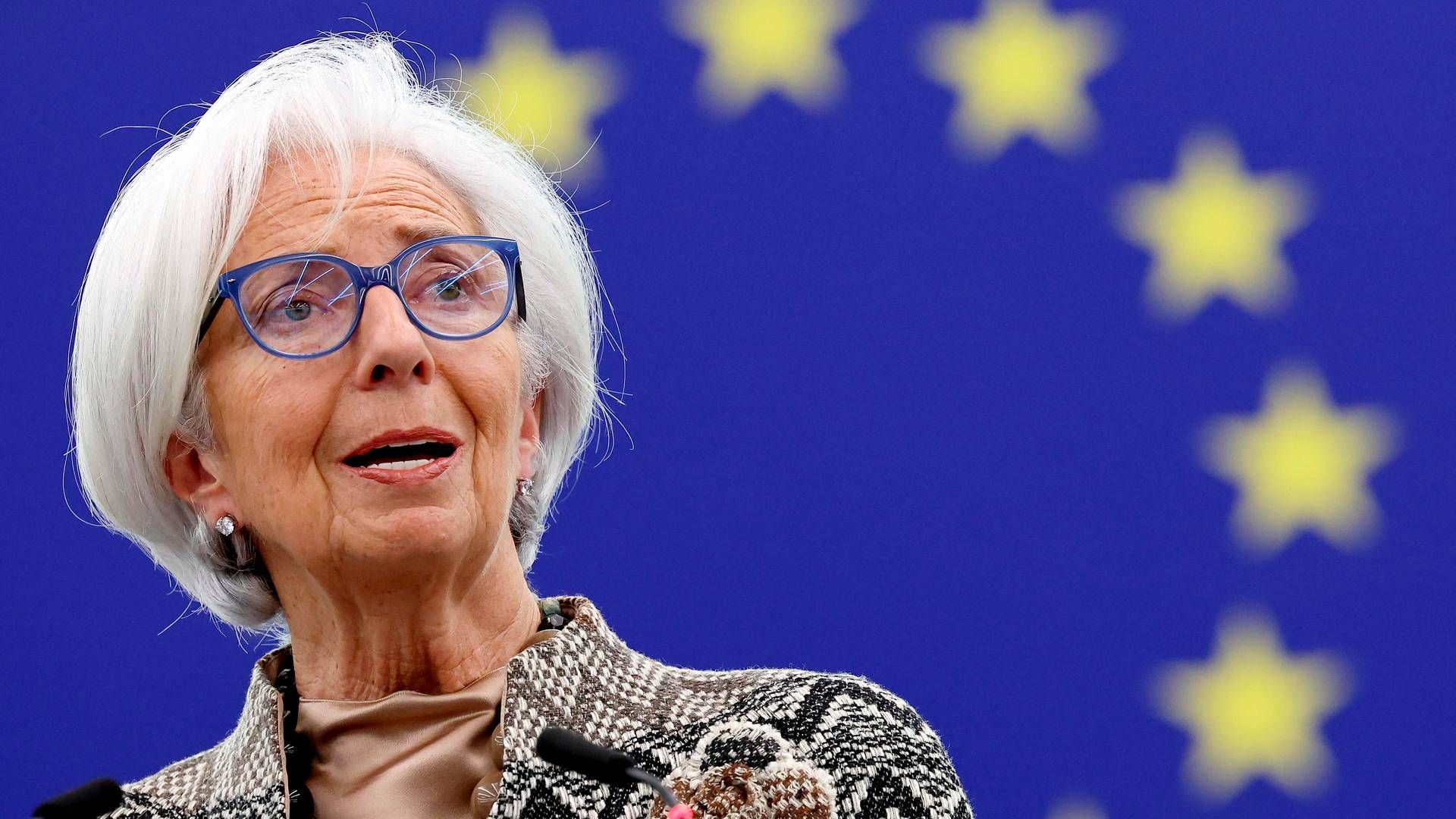 ”Den igangværende disinflationsproces forventes at fortsætte, men styrerådet har brug for at være mere sikker på, at det vil bringe os vedvarende hen til vort mål på 2,0 pct.,” lyder det fra Christine Lagarde, der er chef for Den Europæiske Centralbank, ECB. | Foto: Frederick Florin