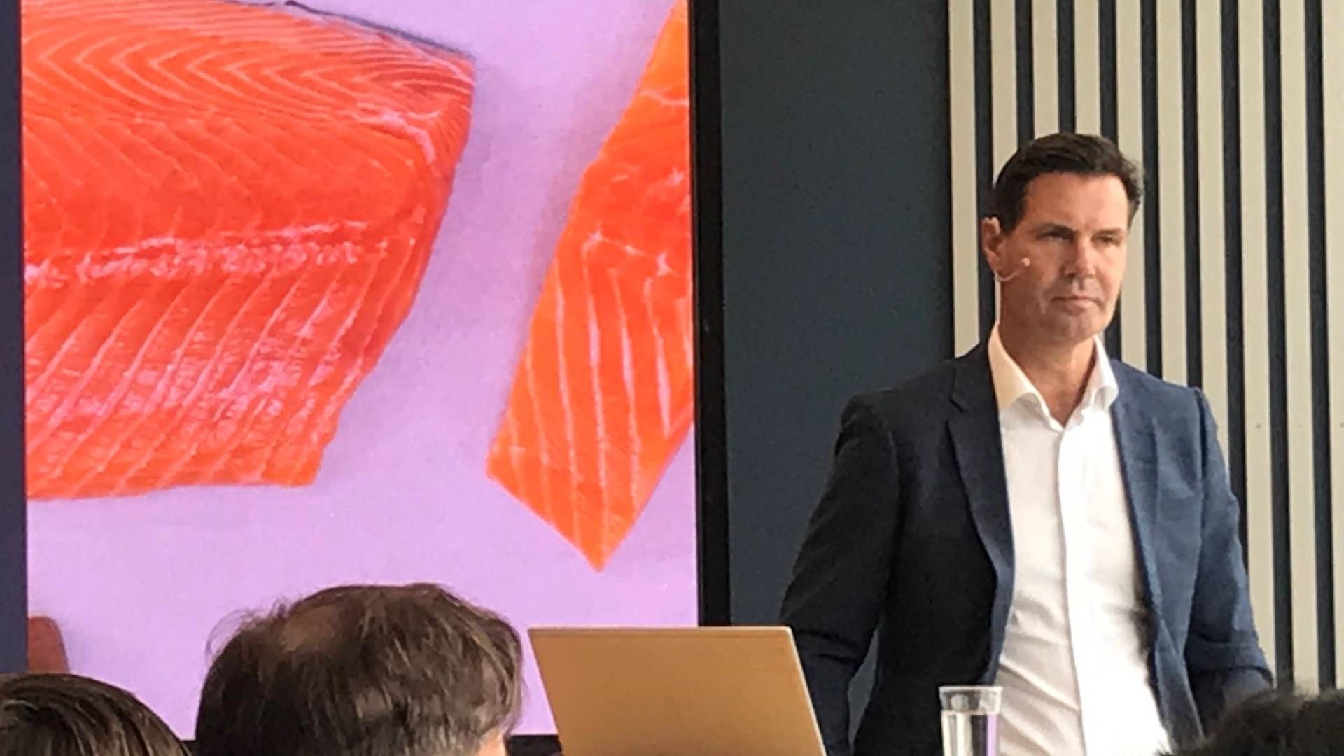 Topchef Henning Beltestad fra fiskekoncernen Lerøy Seafood Group er tilfreds med regnskabet for den norske koncern, trods store udfordringer med sygdomme i opdrætsdivisionen. | Foto: Torben Salomonsen