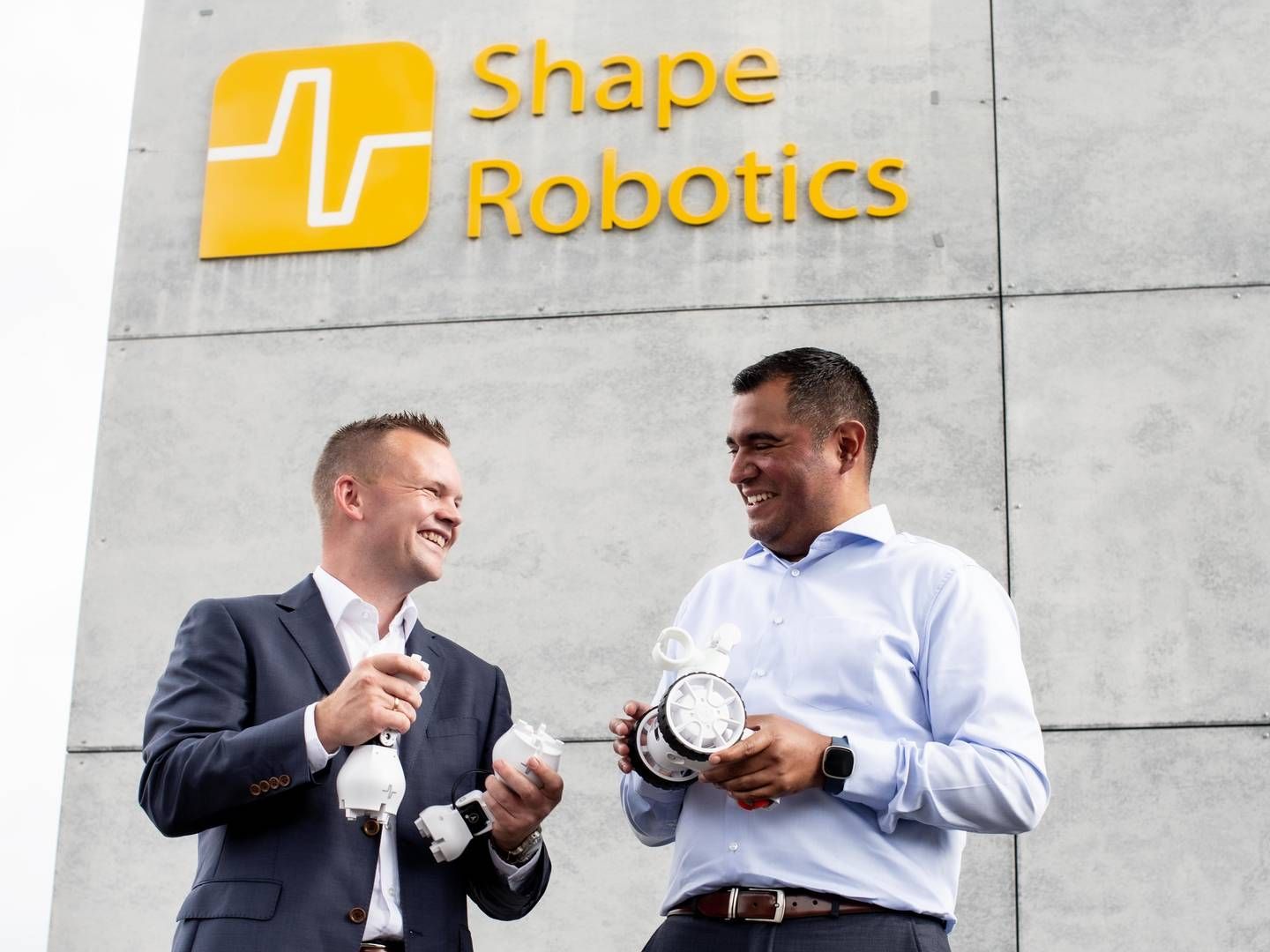 André Fehrn (tv.) står i spidsen for Shape Robotics som adm. direktør. Siden 2020 har selskabet været børsnoteret i København | Foto: Shape Robotics / Pr