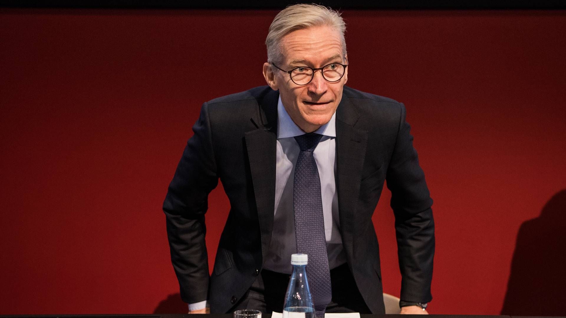 Lars Rasmussen på en generalforsamling i Lundbeck. | Foto: Gregers Tycho