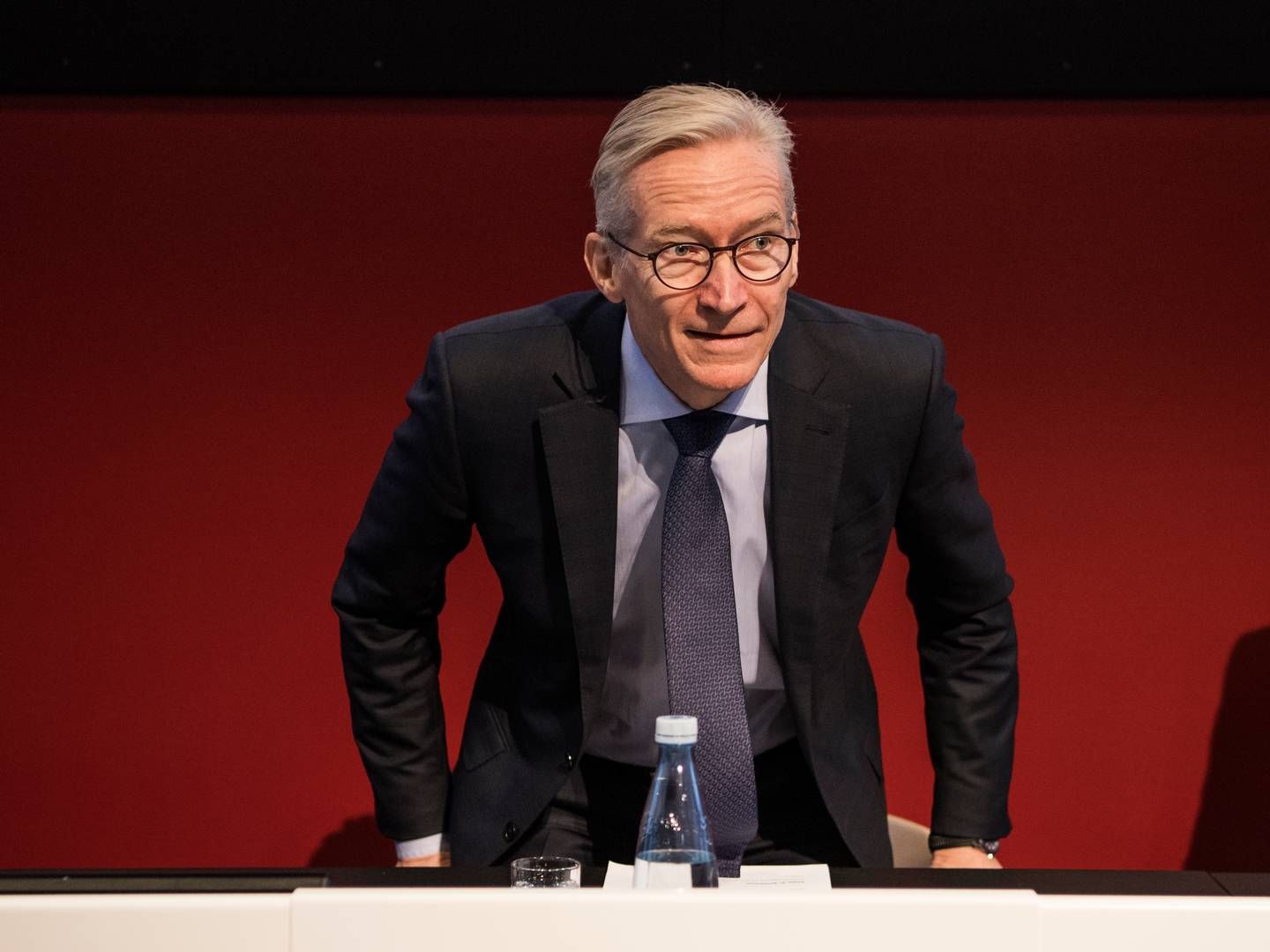 Lars Rasmussen på en generalforsamling i Lundbeck. | Foto: Gregers Tycho