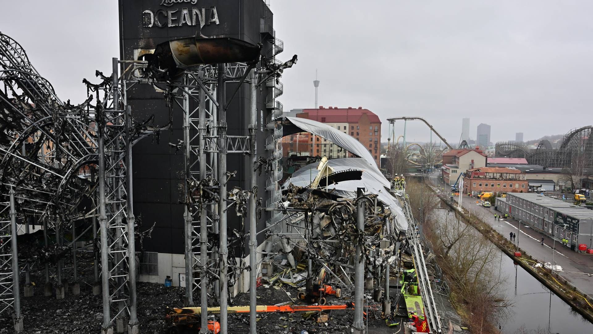 Vandlandet Oceana brød i brand i februar, få måneder inden det skulle være åbnet for offentligheden. | Foto: TT News Agency/Reuters/Ritzau Scanpix