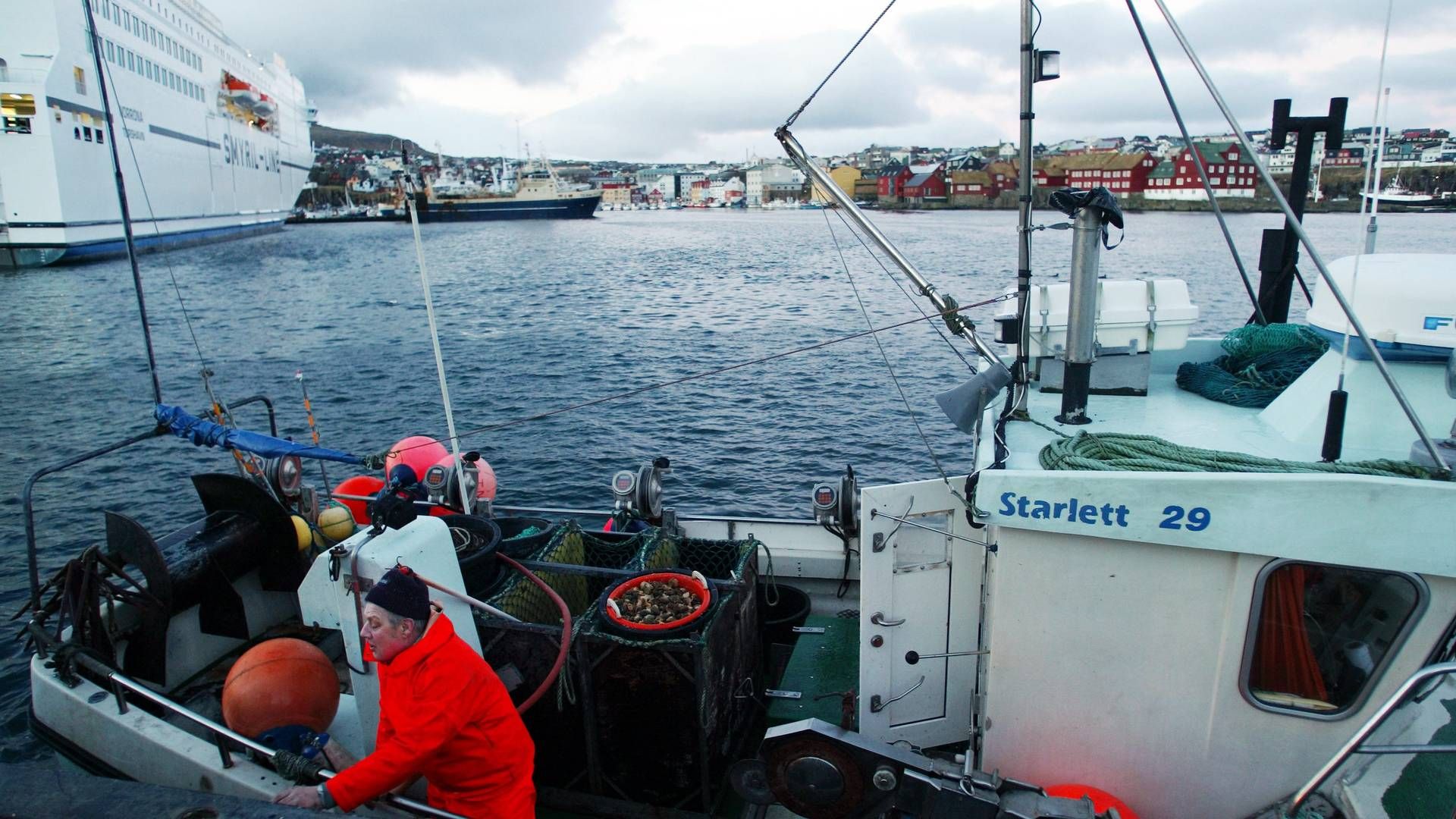 Arkivfoto. Færøske fiskeri med Torshavn i baggrunden. | Foto: Thomas Borberg