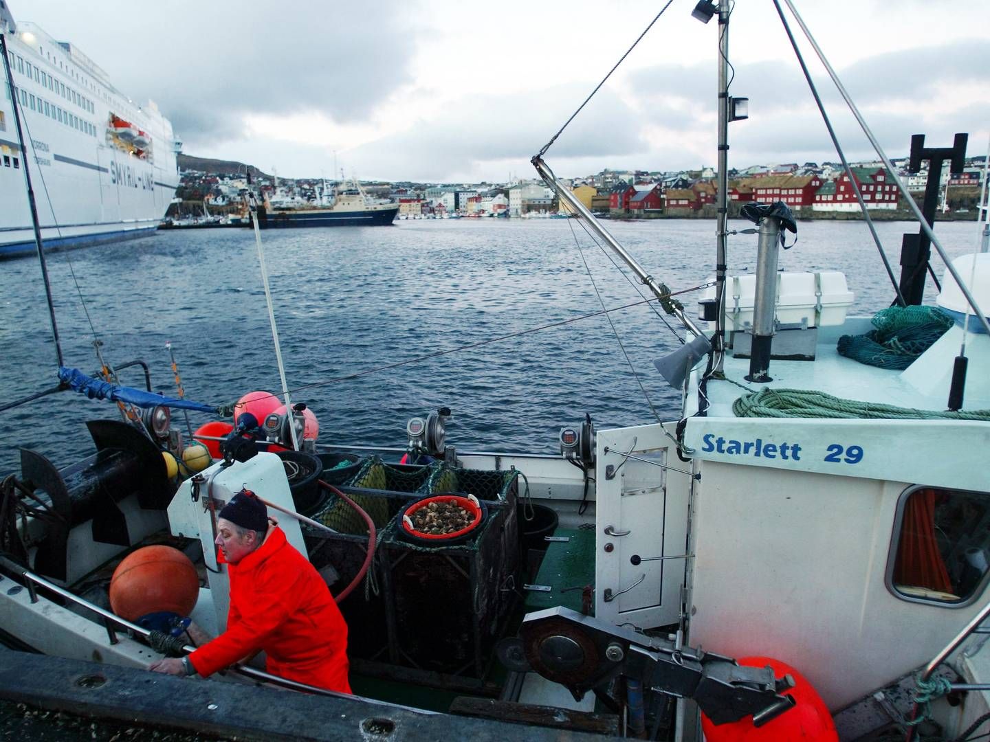 Arkivfoto. Færøske fiskeri med Torshavn i baggrunden. | Foto: Thomas Borberg