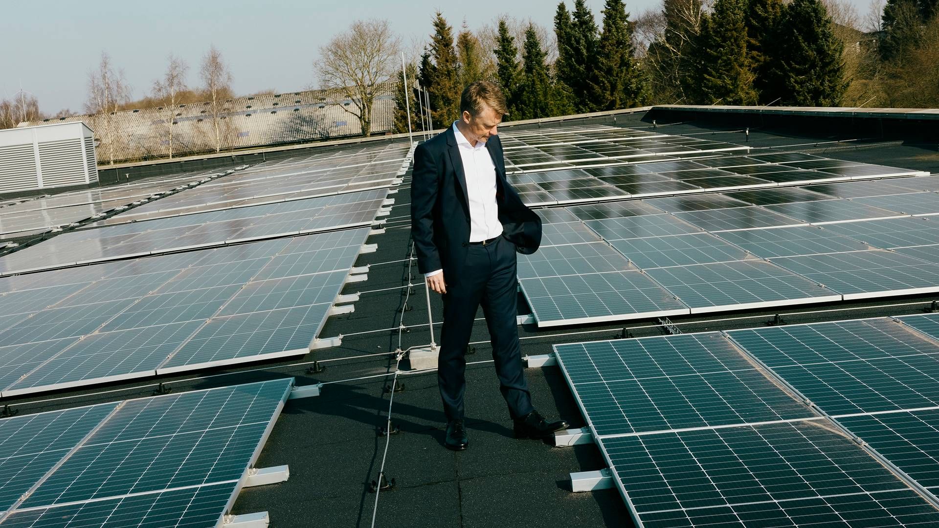 Søren Lindgaard er adm. direktør for JN Data, som får pct. af sit strømforbrug dækket af solceller. | Foto: Tobias Nicolai