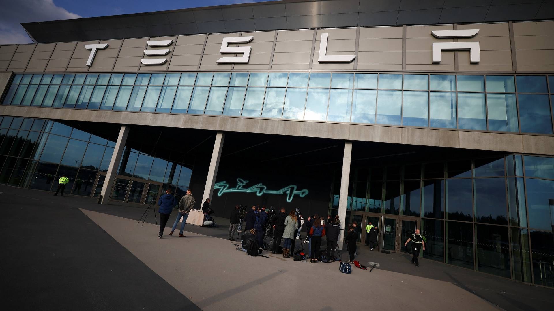 Teslas såkaldte gigafabrik i Berlin er uden strøm. | Foto: Lisi Niesner/Reuters/Ritzau Scanpix
