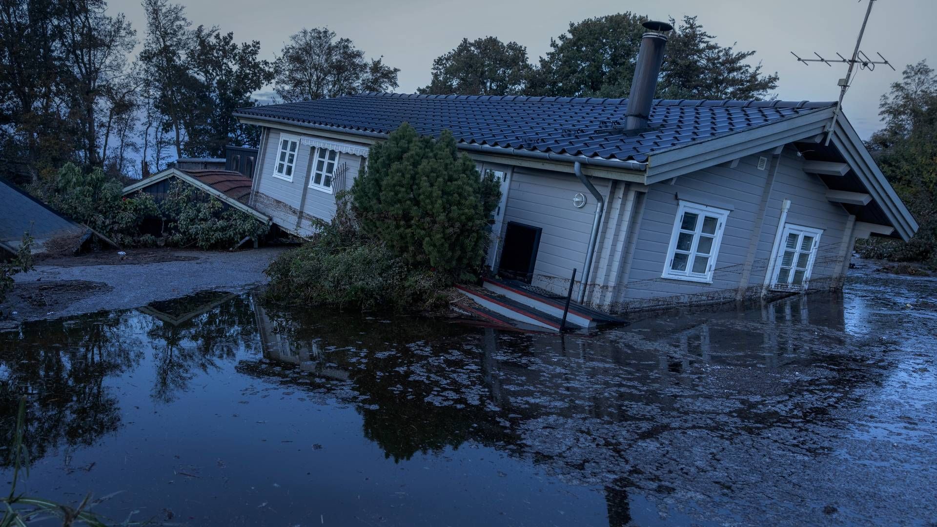 Dele af landet blev i oktober 2023 ramt af stormflod. | Foto: Mads Nissen/Ritzau Scanpix