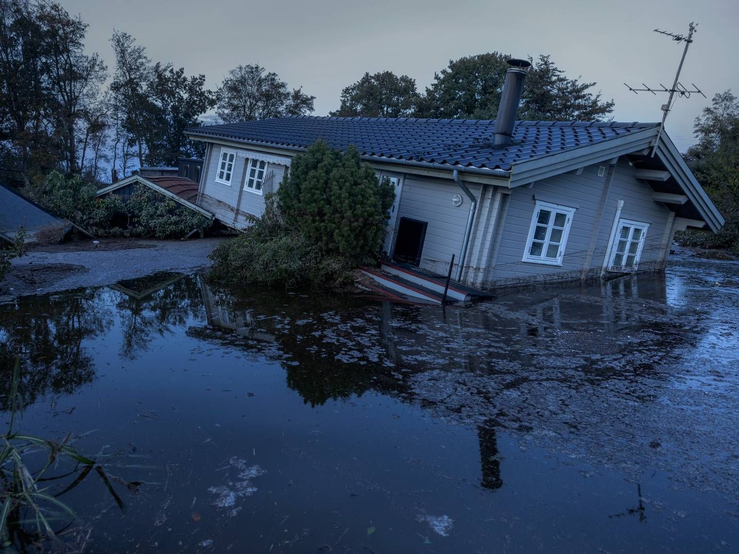 Dele af landet blev i oktober 2023 ramt af stormflod. | Foto: Mads Nissen/Ritzau Scanpix