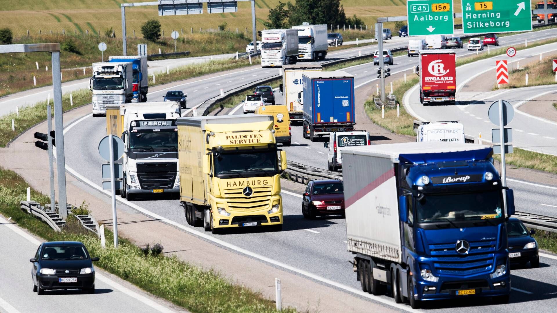 Der er fortsat langt mellem elektriske lastbiler på de danske veje. I februar kørte 92,9 pct. af nyregistrerede lastbiler på diesel. | Foto: Tycho Gregers/Jyllands-Posten/Ritzau Scanpix