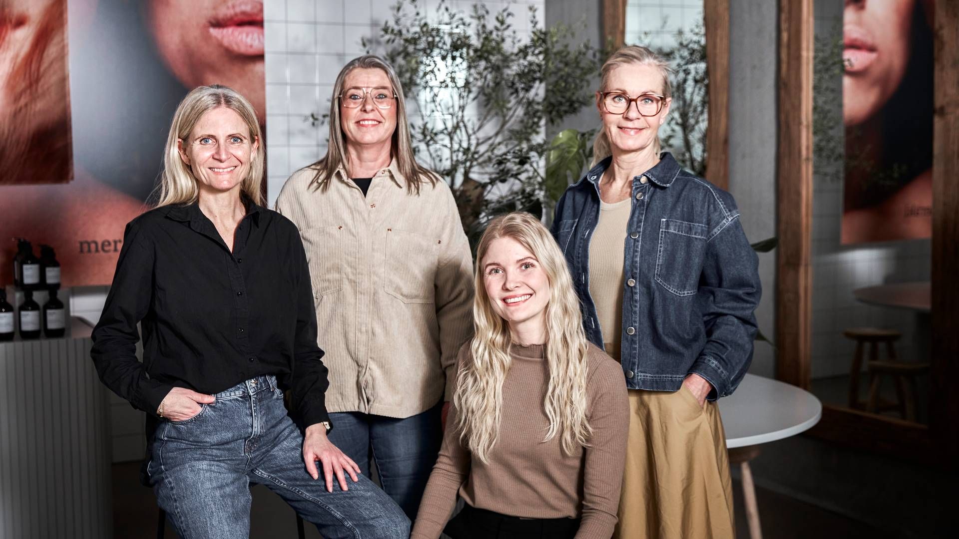 Fra venstre mod højre: Salgsdirektør Dorte Bruun-Larsen, produktchef Heidi Enggård, e-commerce ansvarlig Maria Brask og Meraki brand-ejer Charlotte Ammentorp. | Foto: Pressefoto / Meraki