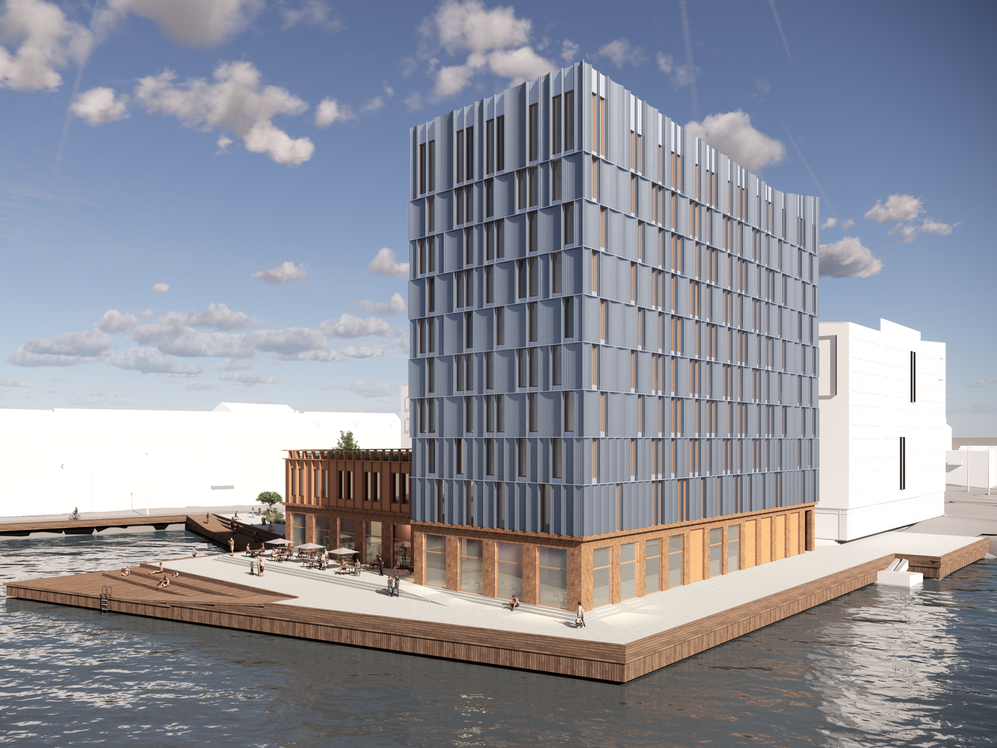 VED VANNET: Slik ser det planlagte hotellet i Kristiansund ut på illustrasjonen ved Krook & Tjäder Arkitekter. | Foto: Krook & Tjäder Arkitekter