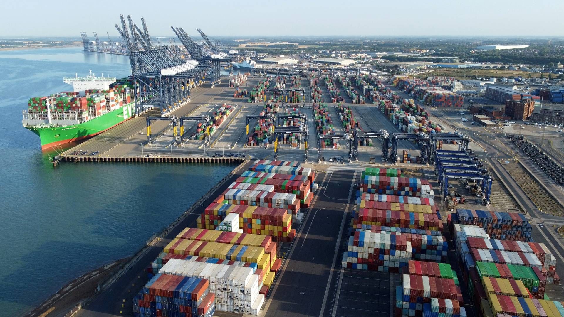 Felixstowe is the UK's largest container port. | Photo: Toby Melville/Reuters/Ritzau Scanpix