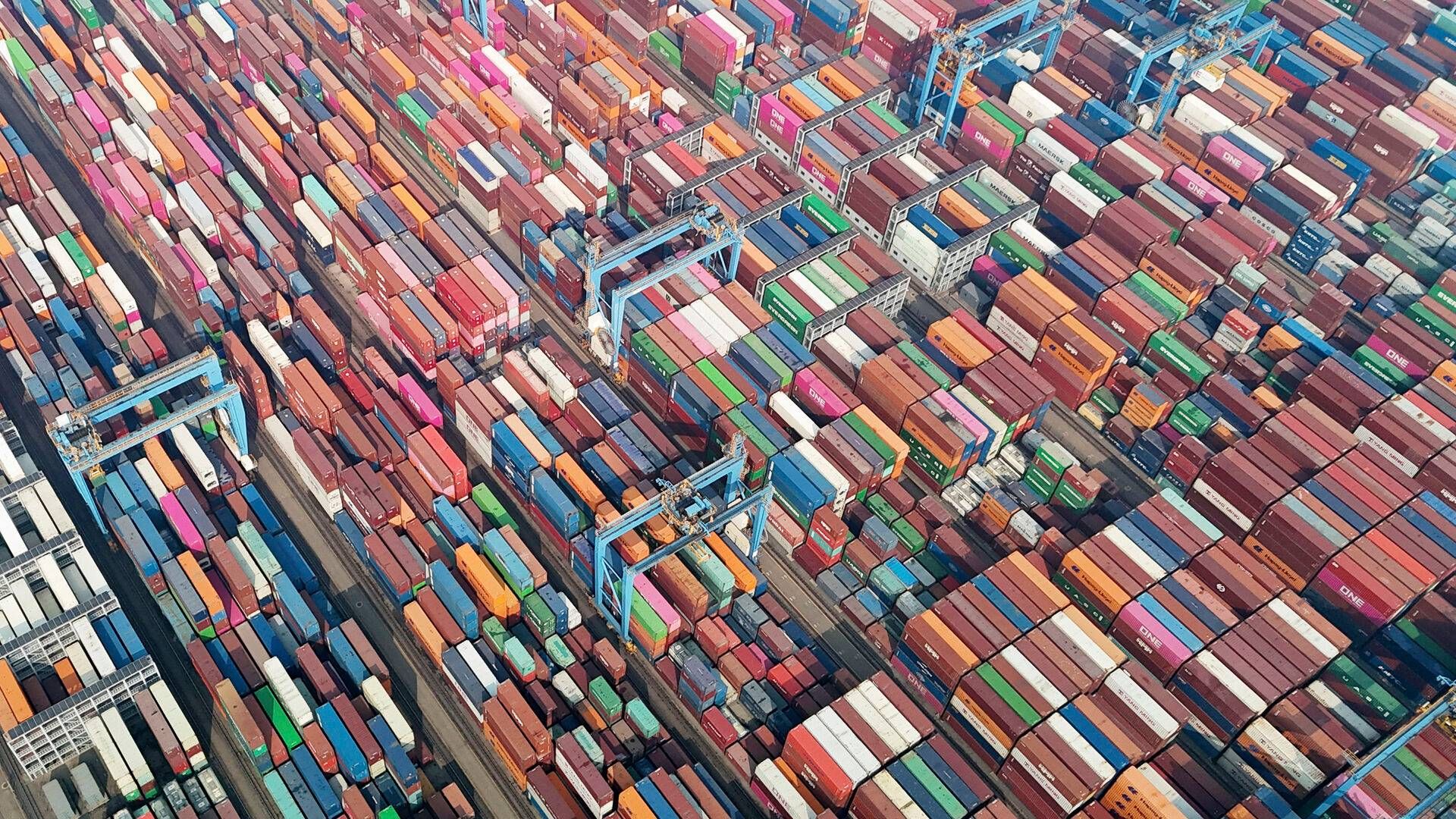 Der er tale om spotraterne, som viser de løbende priser på containerfragt. | Foto: Zhang Jingang/AP/Ritzau Scanpix
