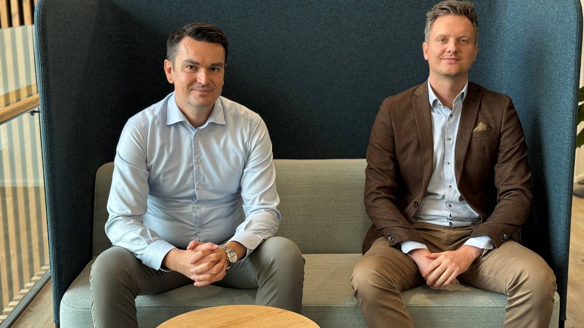 Benjamin Heco, adm. direktør (til venstre), og Sebastian Lomborg Marshall, marketingdirektør, ejer virksomheden Heco et al ApS, der står bag appen Optius. | Foto: PR