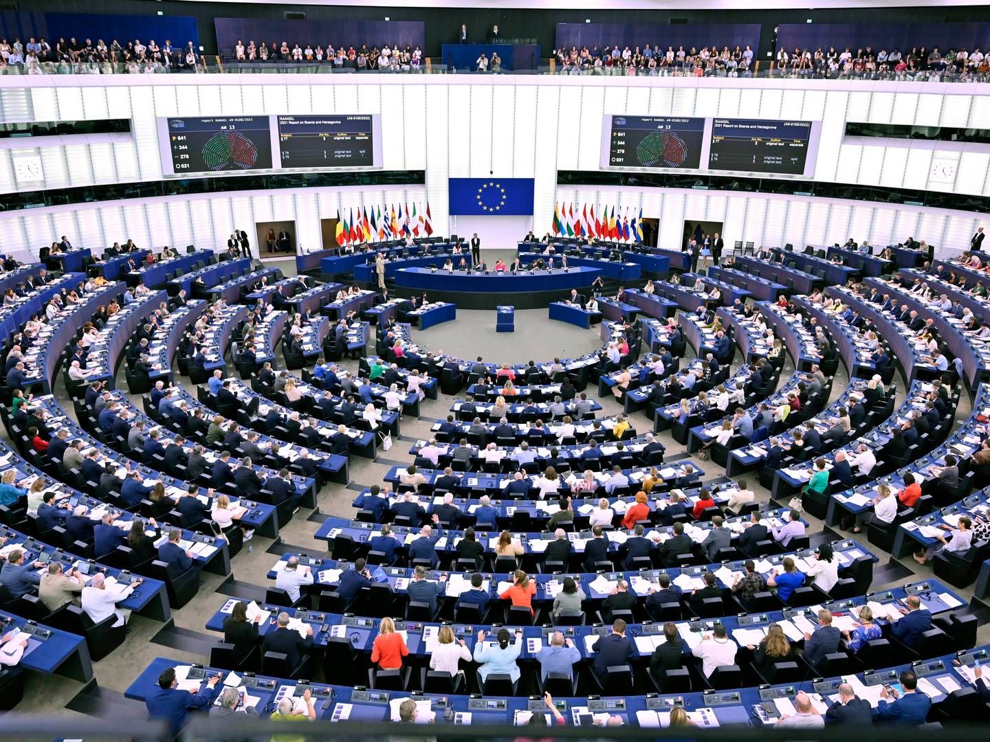 Der Plenarsaal des EU-Parlaments in Straßburg | Foto: picture alliance / Geisler-Fotopress | Dwi Anoraganingrum/Geisler-Fotop