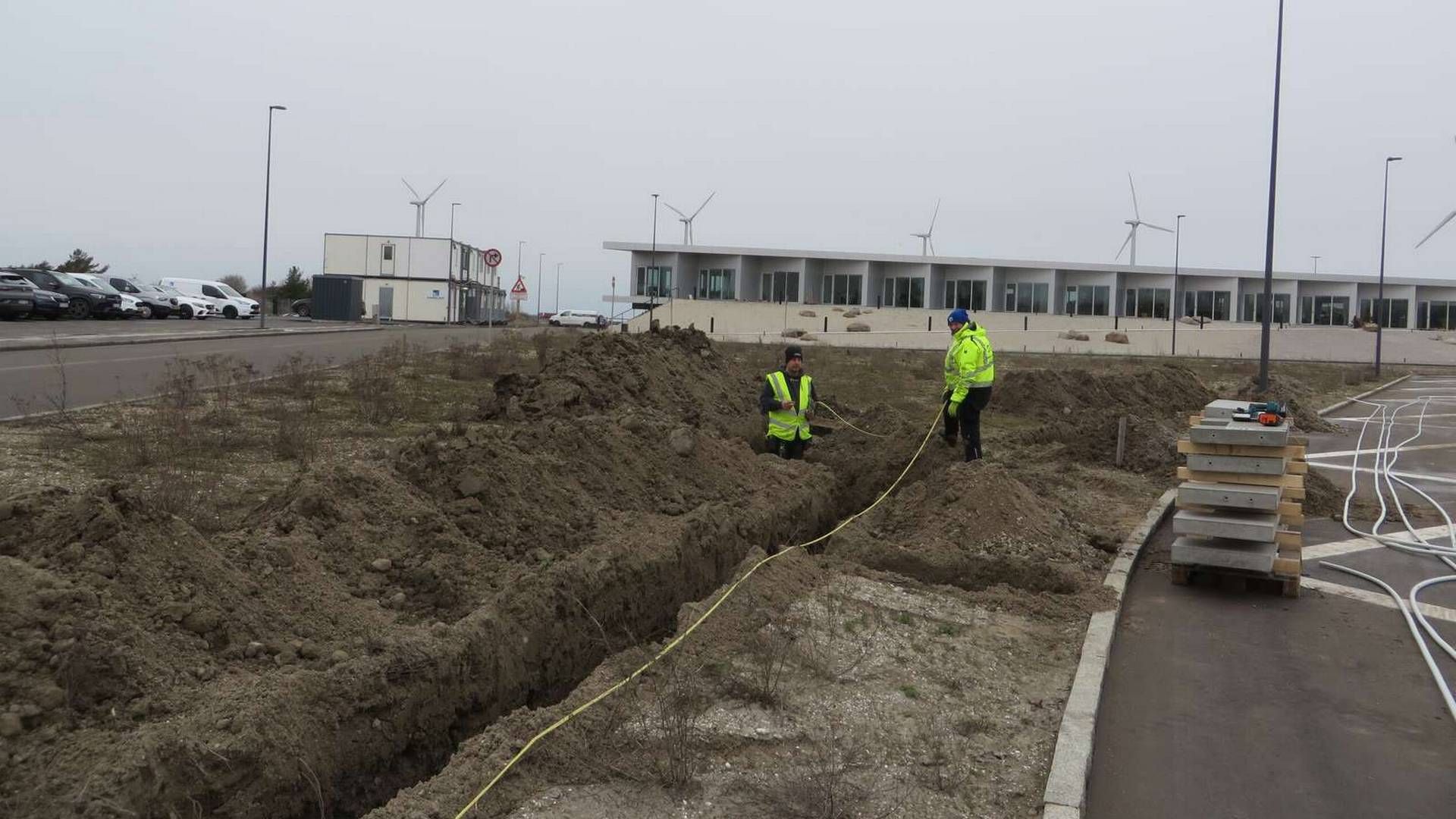 Udgravningen til de nye ladestandere begyndte mandag den 11. marts ved Lynetteholmens jordmodtageanlæg. | Foto: PR-foto/By & Havn