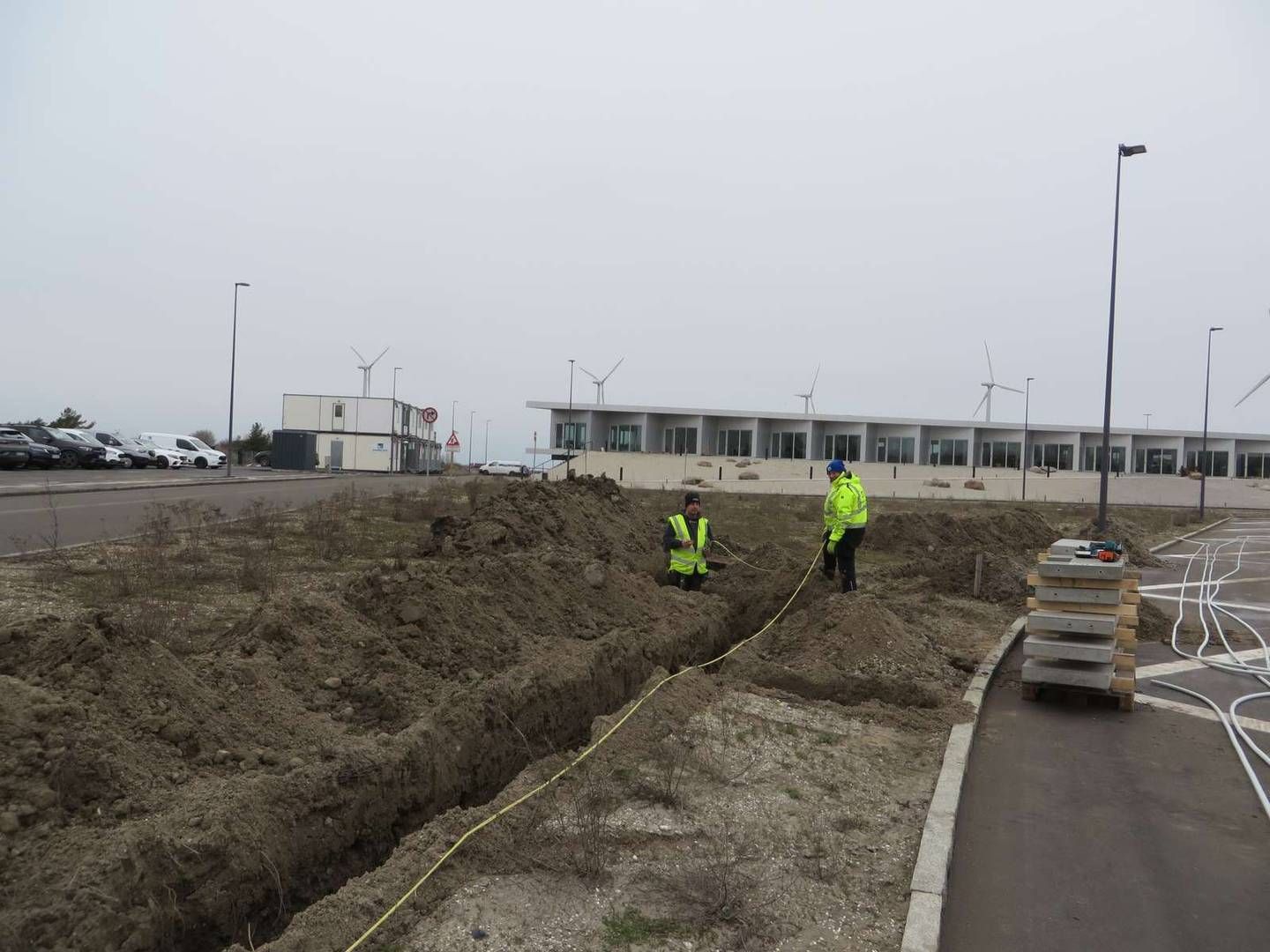 Udgravningen til de nye ladestandere begyndte mandag den 11. marts ved Lynetteholmens jordmodtageanlæg. | Foto: PR-foto/By & Havn