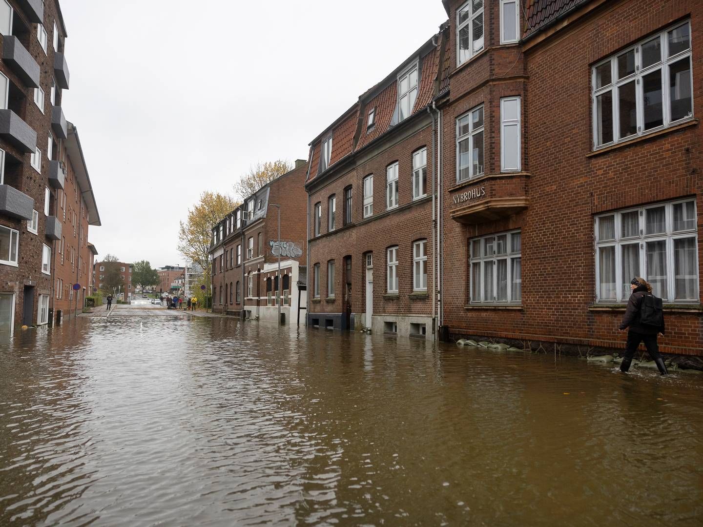 2023 slog den hidtidige nedbørsrekord. Her ses vandmasser i Kolding i oktober. | Photo: Thomas Borberg/Ritzau Scanpix