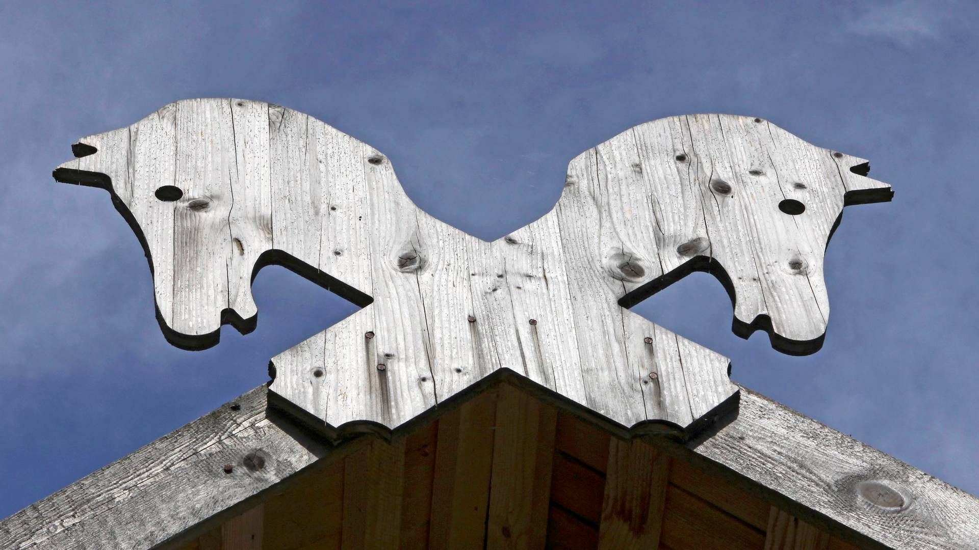 Das Giebelkreuz mit zwei Pferden als Raiffeisen-Symbol - noch heute kann man im VR-Logo einen Pferdekopf erkennen | Foto: picture alliance | Ernst Weingartner