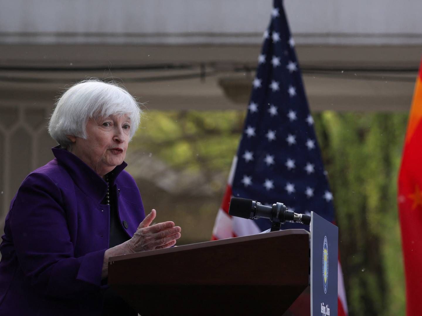 USA's finansminister, Janet Yellen, under sit besøg i Kina. | Foto: Florence Lo