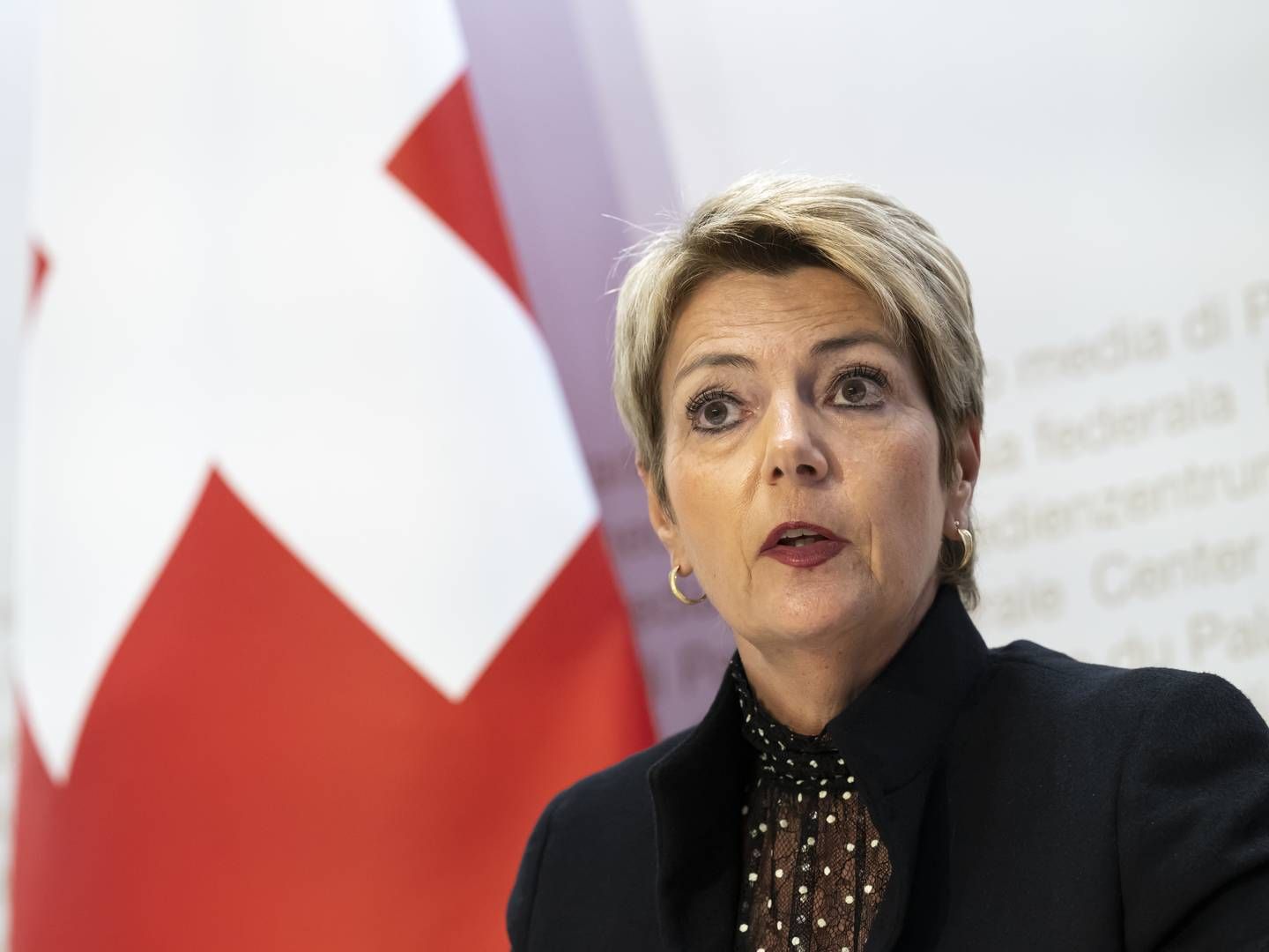 Hat keine guten Nachrichten für die UBS: die Schweizer Finanzministerin Karin Keller-Sutter. | Foto: picture alliance/KEYSTONE | ANTHONY ANEX