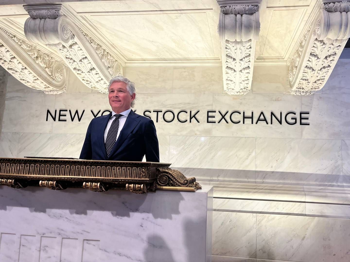 Mikael Skov, founder and CEO of Hafnia, rang the bell at the New York Stock Exchange on Tuesday to mark the opening of trading with the tanker operator's shares. | Photo: Af Sofie Højlund