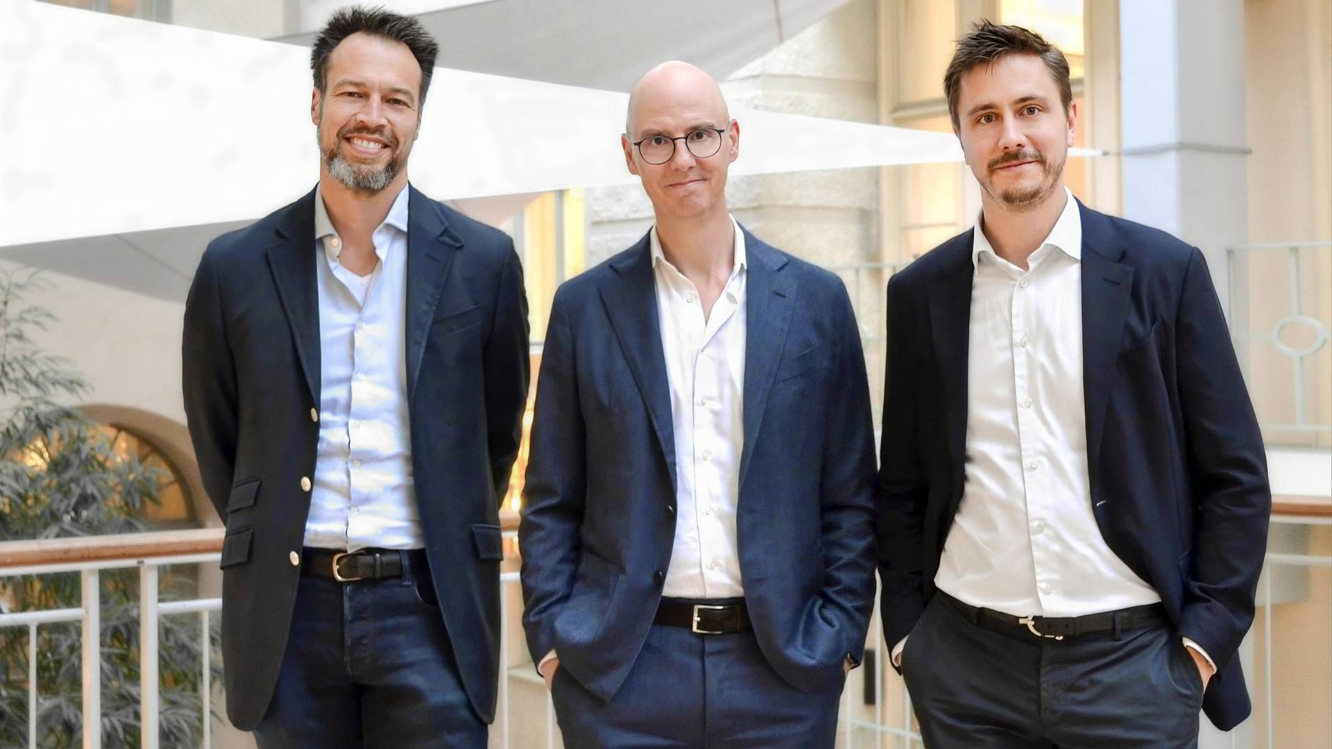 Fv. Lars Lunde, partner i Gro, Andreas Zartmann, CEO i Digitalroute, og Johan Olsson, director i Gro. | Foto: Gro