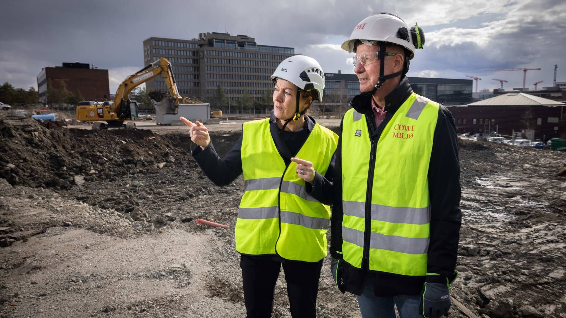 JOBBER MED PROSJEKTET: Elise Lindeberg (Skygard) og Bård Nilstad (Cowi) | Foto: Espen Solli / Skygard