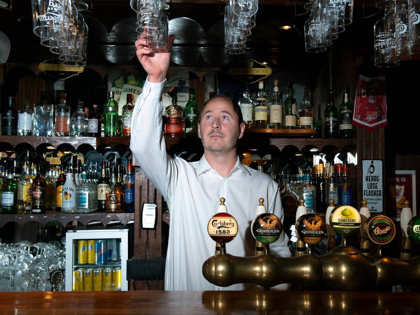 Peder Blak, adm. direktør i Old Irish Pub, kalder året "klart tilfredsstillende." I løbet af 2023 frasolgte han og sin bror, Kristian Blak, majoriteten af virksomheden, de stiftede i 2013. | Foto: Kasper Heden Andersen