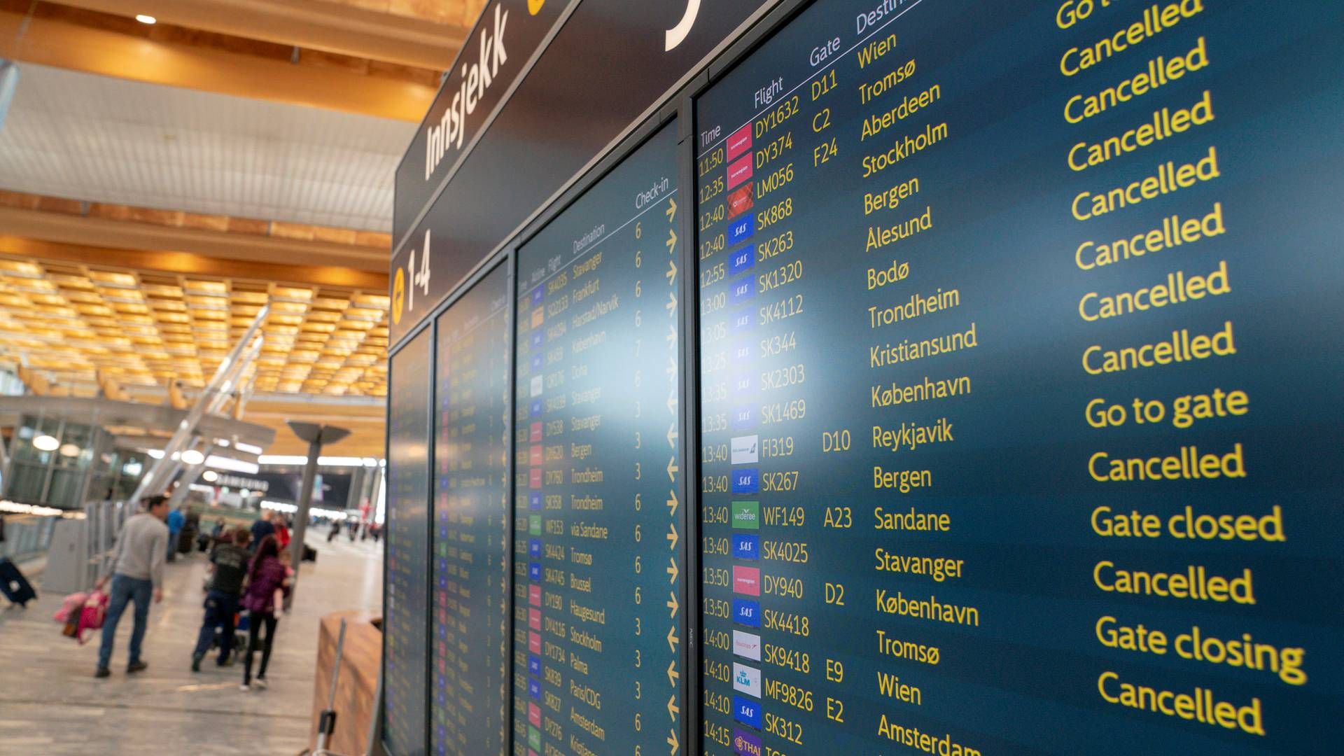 Avinor meddeler, at der vil være forsinkelser i lufthavnene resten af dagen. | Foto: Ntb Scanpix/Reuters/Ritzau Scanpix