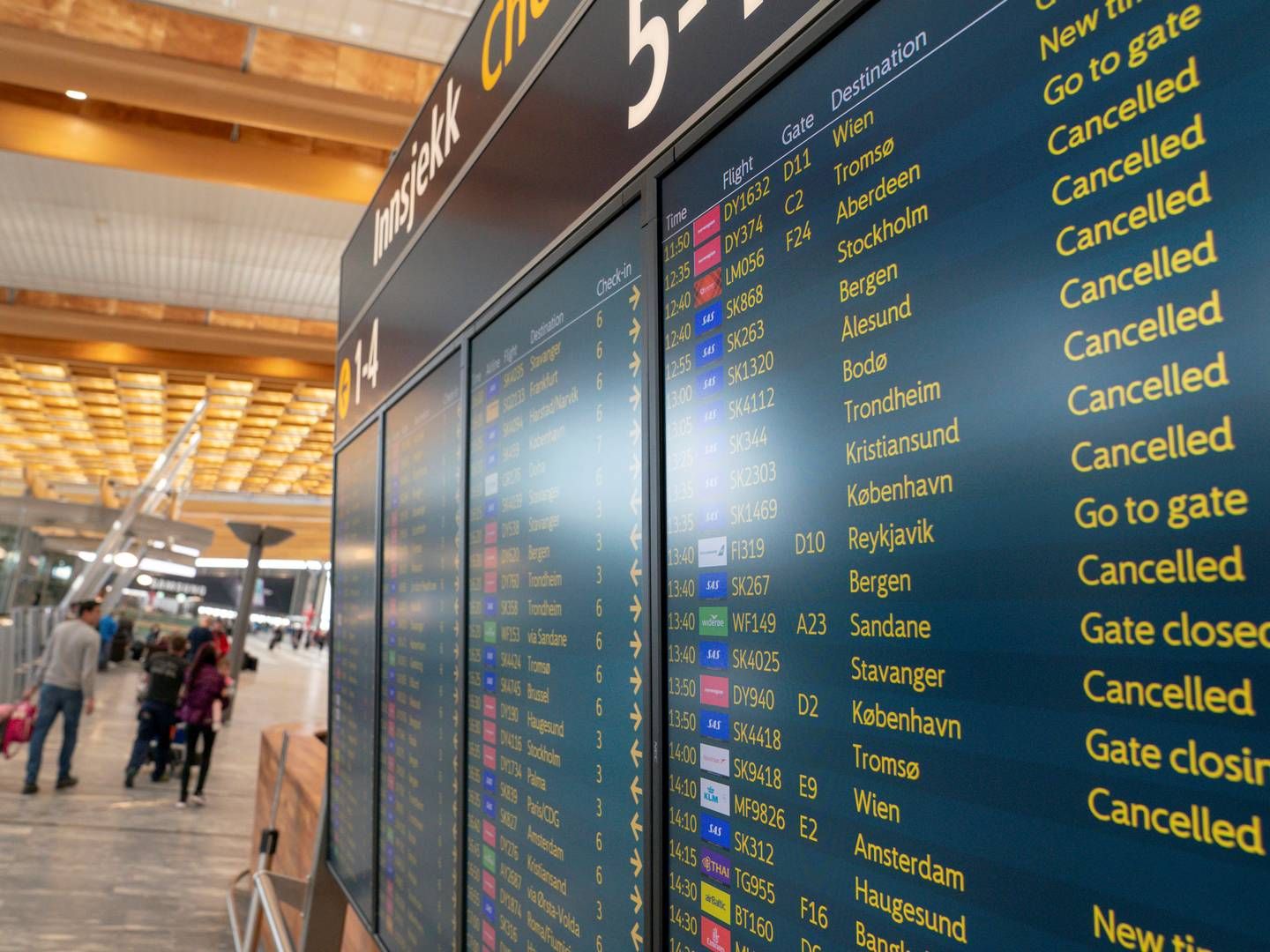 Avinor meddeler, at der vil være forsinkelser i lufthavnene resten af dagen. | Foto: Ntb Scanpix/Reuters/Ritzau Scanpix