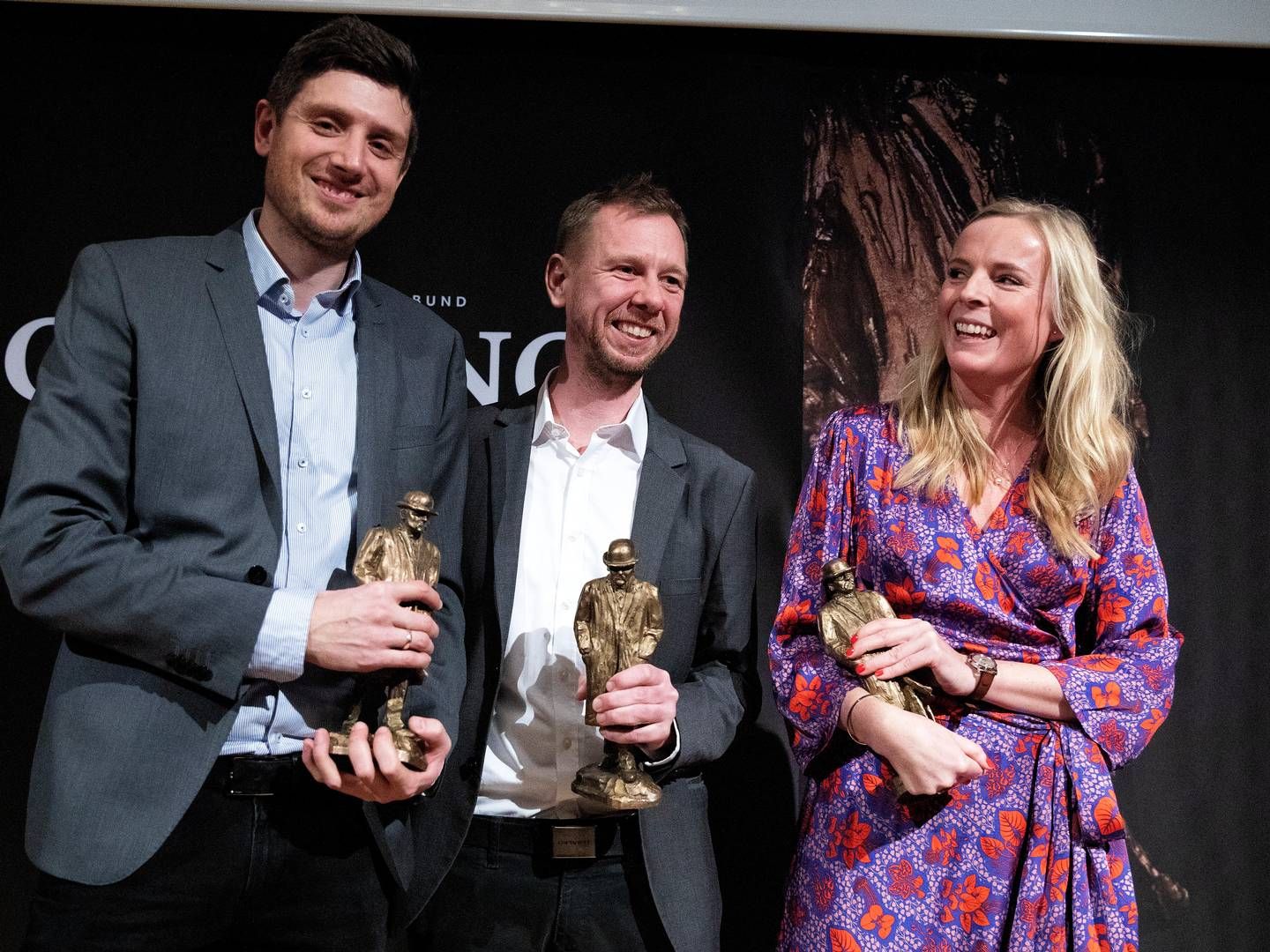 Simon Bendtsen (i midten) vandt i 2018 Cavlingprisen sammen med Berlingske-kollegaerne Eva Jung og Michael Lund. Til maj skifter han til Finans efter knap 16 år på Pilestræde. | Photo: Finn Frandsen/Ritzau Scanpix