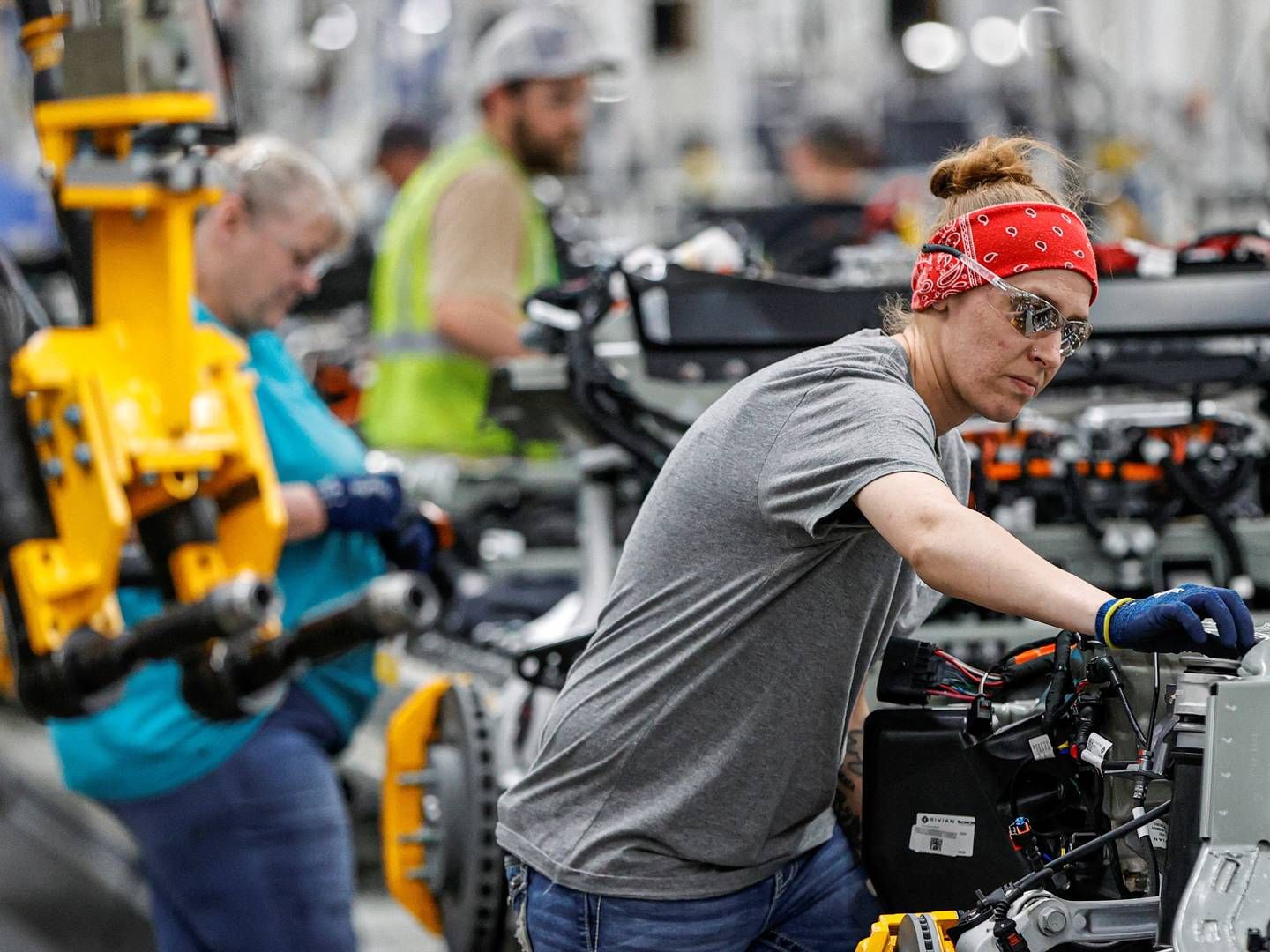 Rivians Illinois-fabrik står til en udvidelse for et milliardbeløb. | Foto: Kamil Krzaczynski/Reuters/Ritzau Scanpix