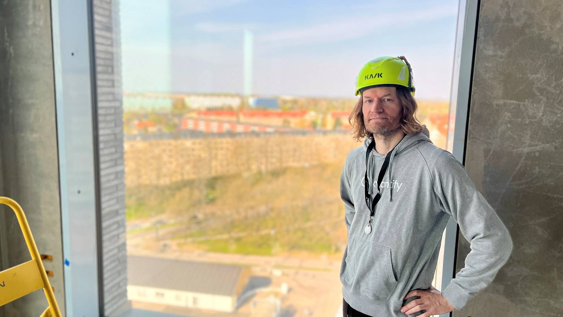 Kvantify rykker til efteråret ind på et nyt kontor med udsigt over Aarhus. Kontoret ligger i det nye Incuba-tårn, som er ved at blive opført. | Foto: Casper Vagner Christensen