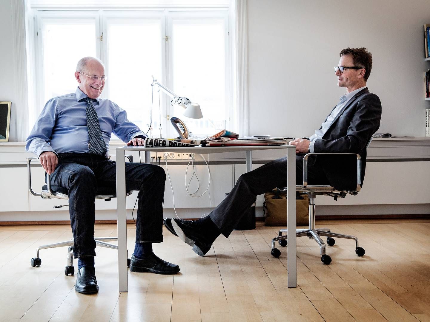 Jørgen Ejbøl (t.v.) og Lars Munch (t.h.) har i en lang årrække haft flere topposter i JP/Politikens Hus. | Photo: Bidstrup Stine / Ritzau Scanpix