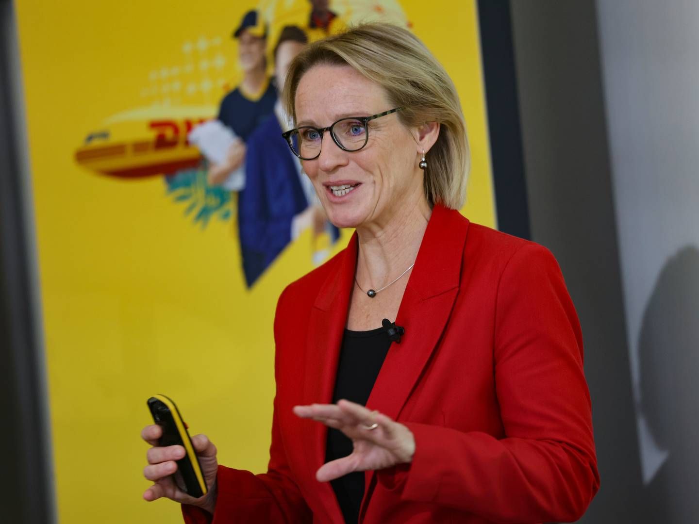 ”I 2023 og 2024 befinder vi os desværre i en mellemtilstand, hvor vi kun opnår et rimeligt overskud,” sagde Melanie Kreis om postforretningen i DHL på et investorkald. | Foto: Oliver Berg/AP/Ritzau Scanpix