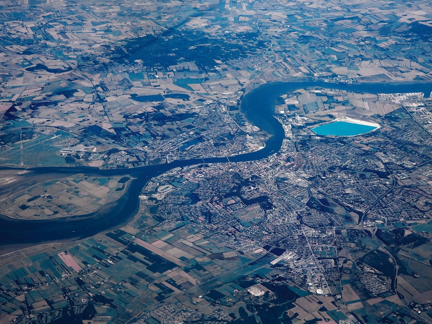 Luftfoto af Aalborg og øen Egholm | Foto: Finn Frandsen/Ritzau Scanpix
