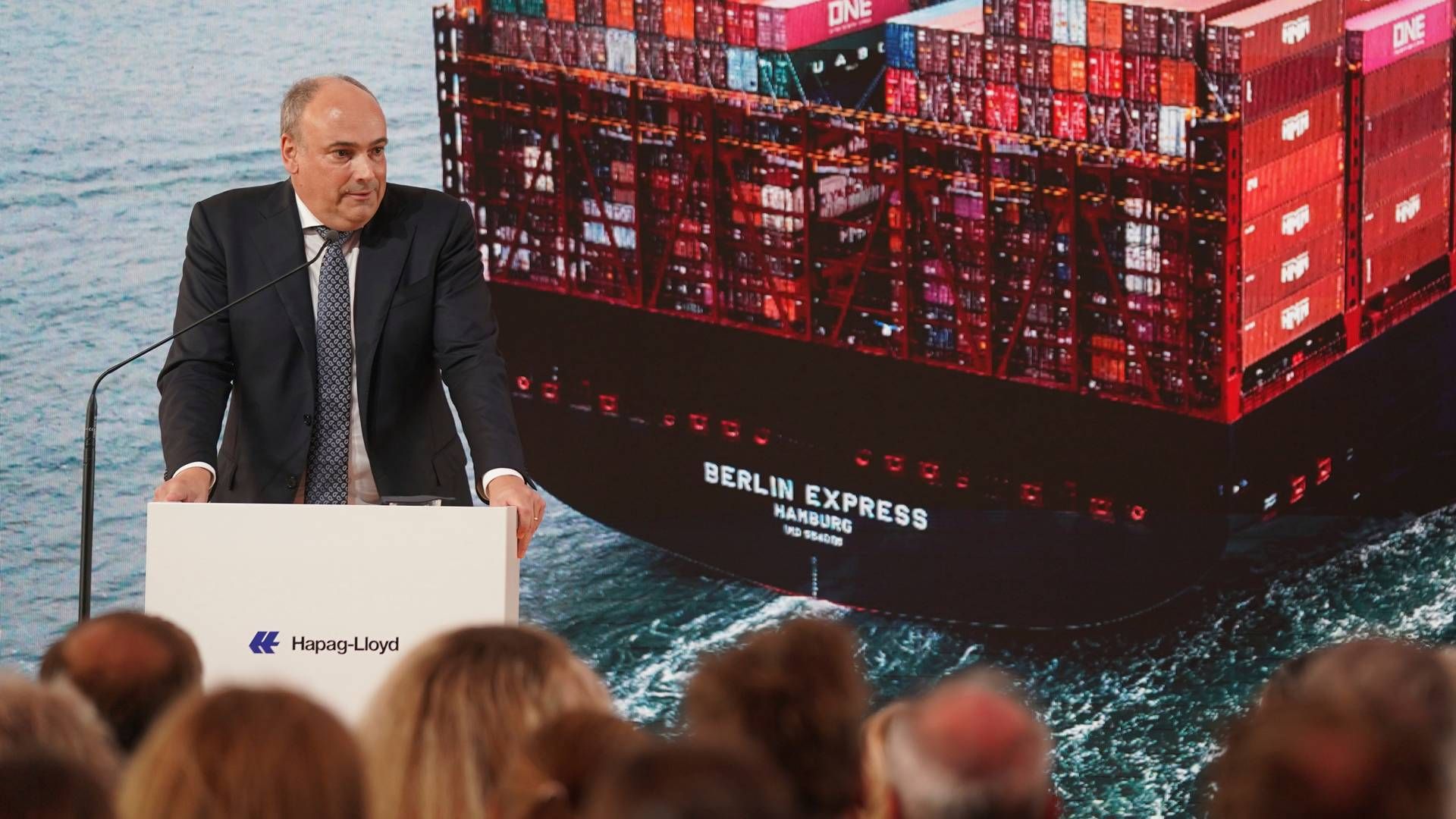 "We might have a slightly earlier peak season because of the longer transit times that we're seeing at the moment and with all the uncertainty, people might try to get cargo a bit earlier," says Hapag-Lloyd CEO Rolf Habben Jansen. | Photo: Marcus Brandt/AP/Ritzau Scanpix