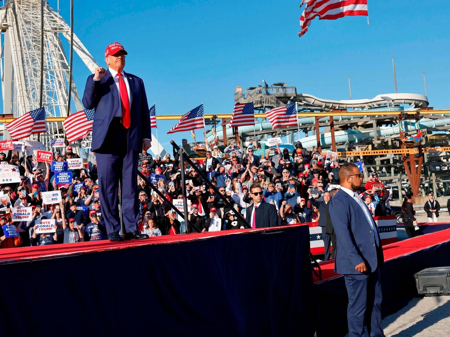 At a rally at the Jersey Shore on May 11, Donald Trump once again spoke out against wind turbines and the current administration's Inflation Reduction Act. | Photo: Michael M. Santiago