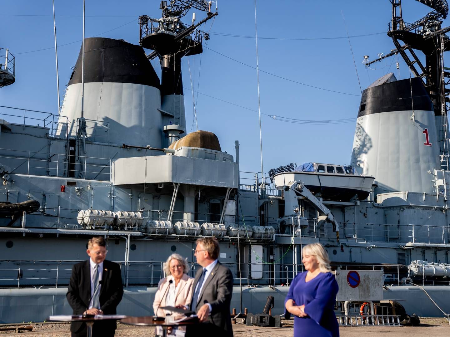 Tirsdag 21. maj har regeringen præsenteret en storstilet plan med milliardinvesteringer i Søværnet, der skal sikre en fornyelse af flåden og en dansk produktion af krigsskibe. | Foto: Ida Marie Odgaard