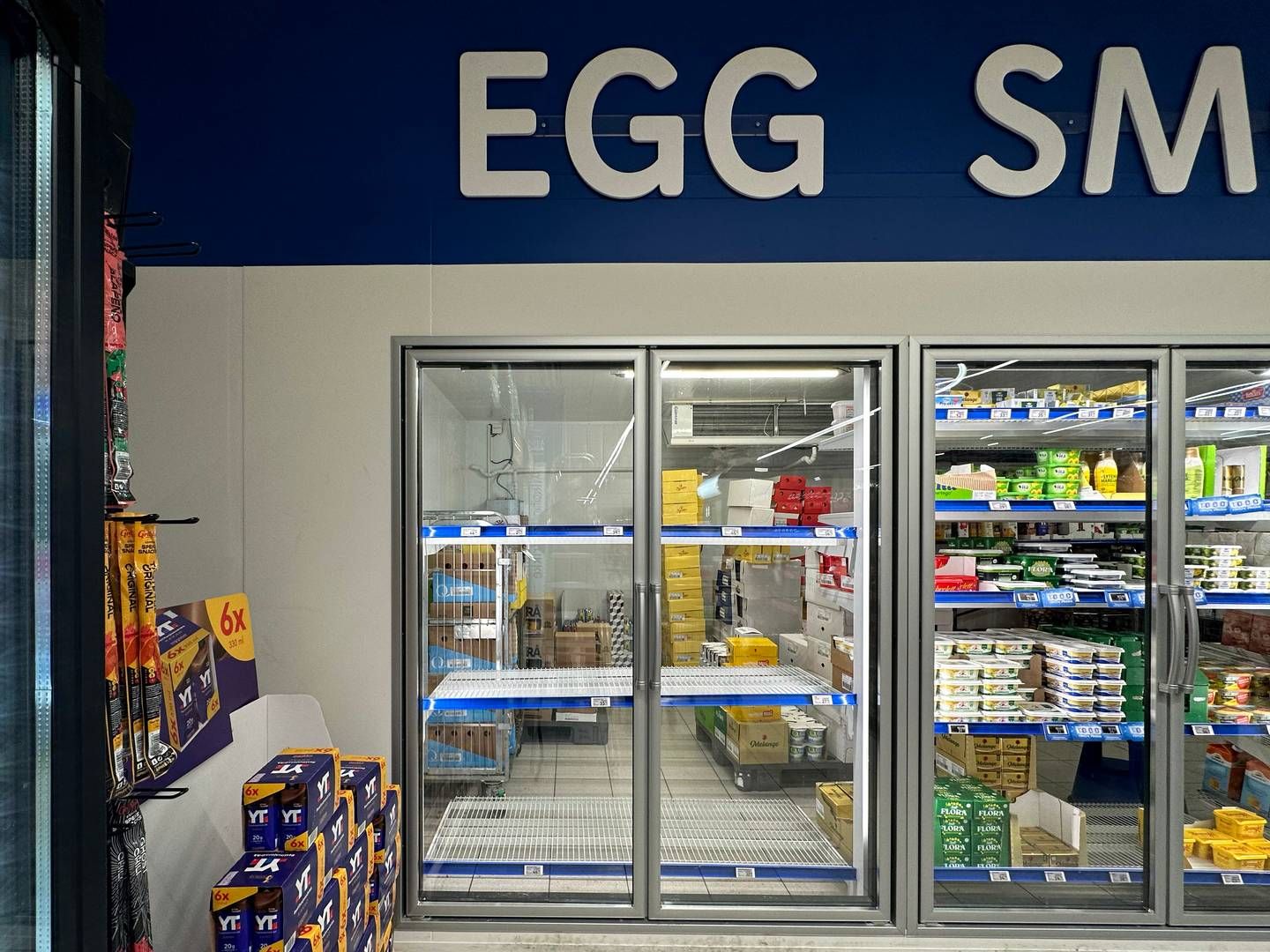 Dagligvarebransjen importerer egg for harde livet for å unngå tomme hyller, som i denne Rema 1000-forretningen på Holmlia i Oslo tidligere i år. | Foto: Cornelius Poppe / NTB