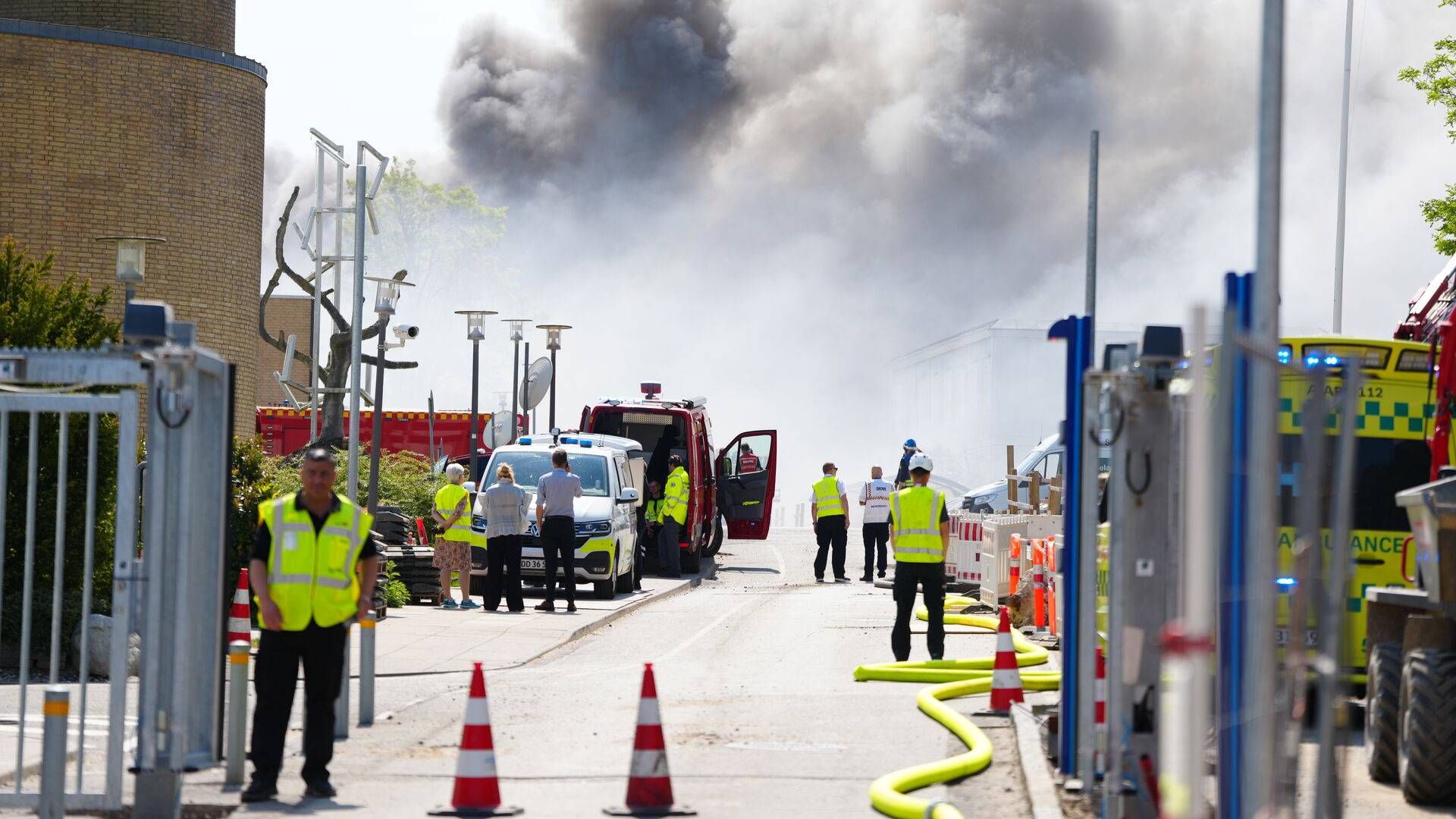 Branden hos Novo Nordisk startede i en container og har bredt sig til en kontorbygning. | Foto: Liselotte Sabroe/Ritzau Scanpix