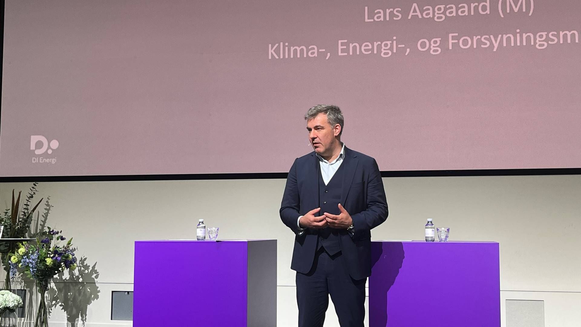 Klima-, energi- og forsyningsminister Lars Aagaard (M) på DI Energis årsmøde tidligere på året. | Foto: Laura Kold