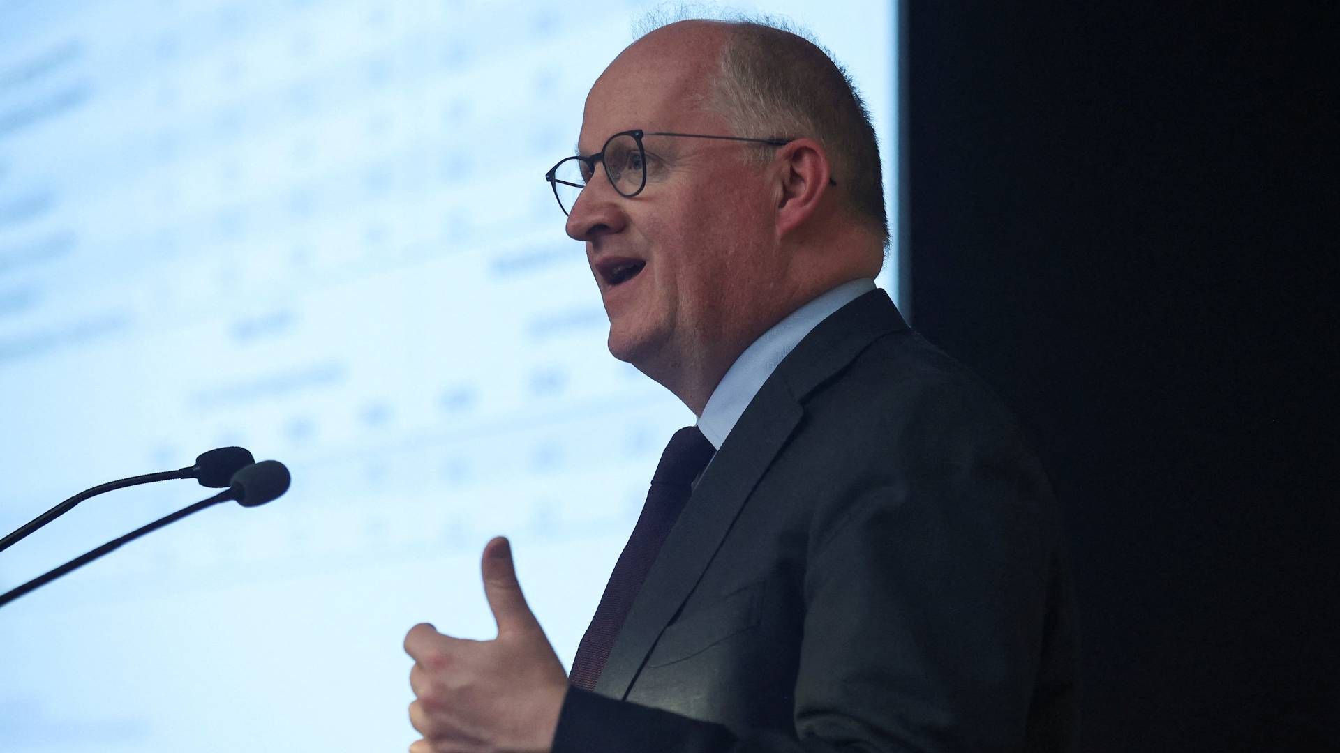 Philip Lane, cheføkonom hos ECB, giver en forelæsning på Cyperns Universitet. | Foto: Yiannis Kourtoglou/Reuters/Ritzau Scanpix