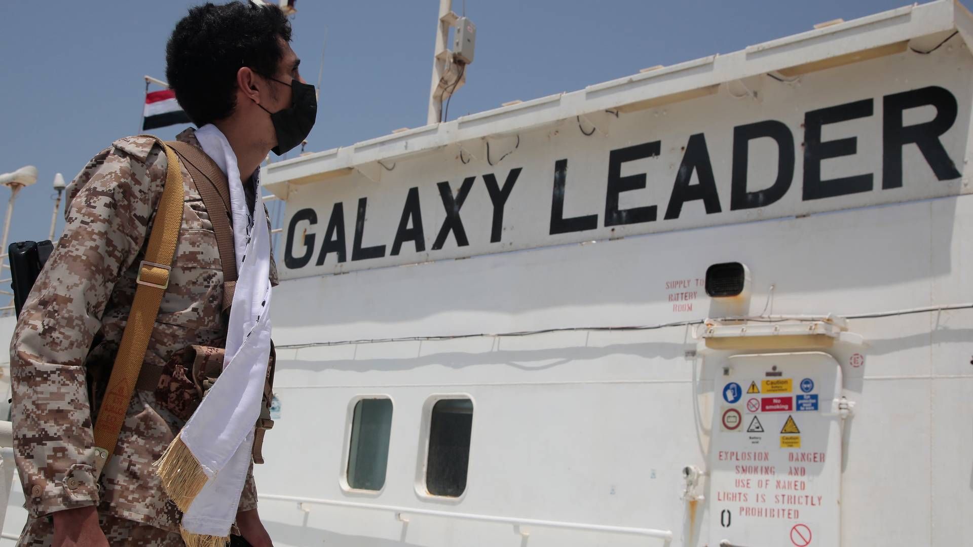 Galaxy Leader var det første skib, der blev angrebet af houthierne i Det Røde Hav nær Yemen. | Foto: Osamah Abdulrahman/AP/Ritzau Scanpix
