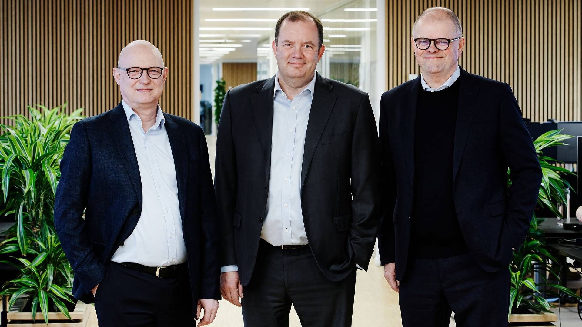 From left are Wrist CFO Anders Skipper, CEO Jens Holger Nielsen, and Director of Ship Supply Peder Winther.