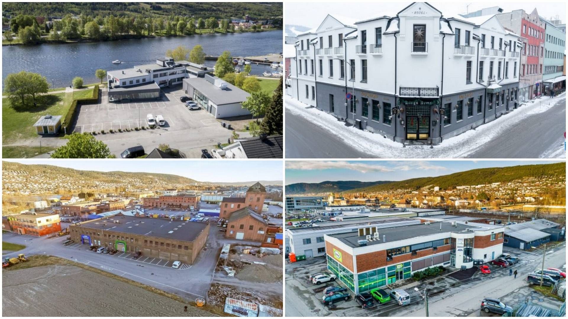 ET KNIPPE EIENDOMMER: Dette er fire av eiendommene i Brække-porteføljen i dag. | Foto: Brække Eiendom. Collage: EiendomsWatch