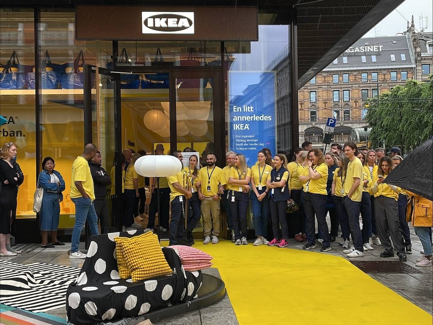 ÅPEN: Ikea-butikken på Karl Johan kan fortsatt holde åpent, da streiken i varehandelen er avverget. Bildet er tatt under åpningen nylig. | Foto: Fredrik Andersson / HandelsWatch